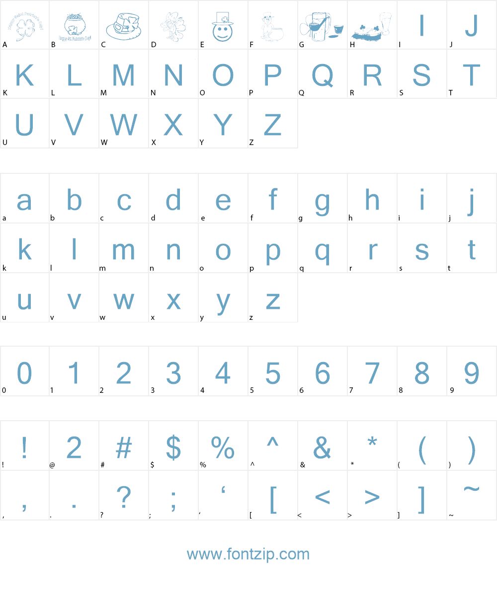KR Irish Kat 4 Font Character